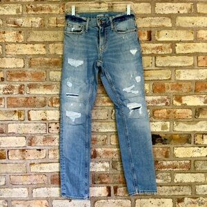 Old Navy Medium Wash Distressed Skinny Jeans | Inseam: 30, Waist: 28